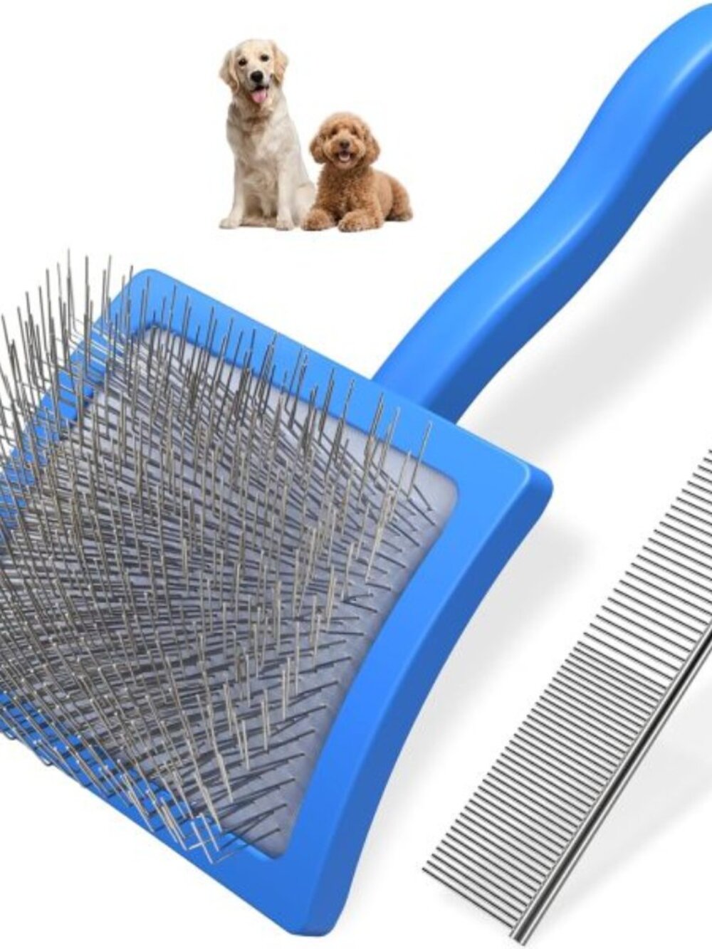 2PCS Slicker Brush for Dogs & Pet Comb,Professional Dog Grooming Brush